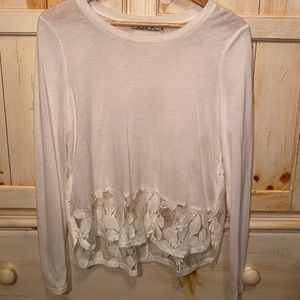 Long sleeve mesh blouse